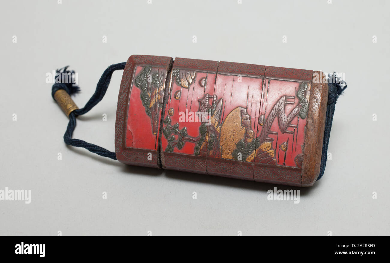 Unknown (Japanese), Medicine Case, 18th Century, wood, lacquered, metal Stock Photo