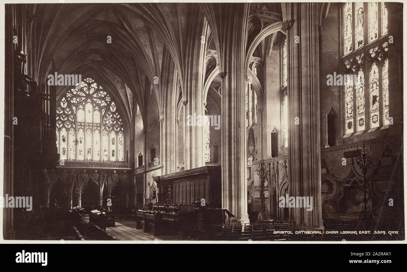 Unknown (Scottish), George Washington Wilson, Scottish, 1823-1893, Choir Looking East, Bristol Cathedral, between 1870 and 1880, albumen print from collodion on glass negative, Image: 4 5/8 × 7 3/4 inches (11.7 × 19.7 cm Stock Photo