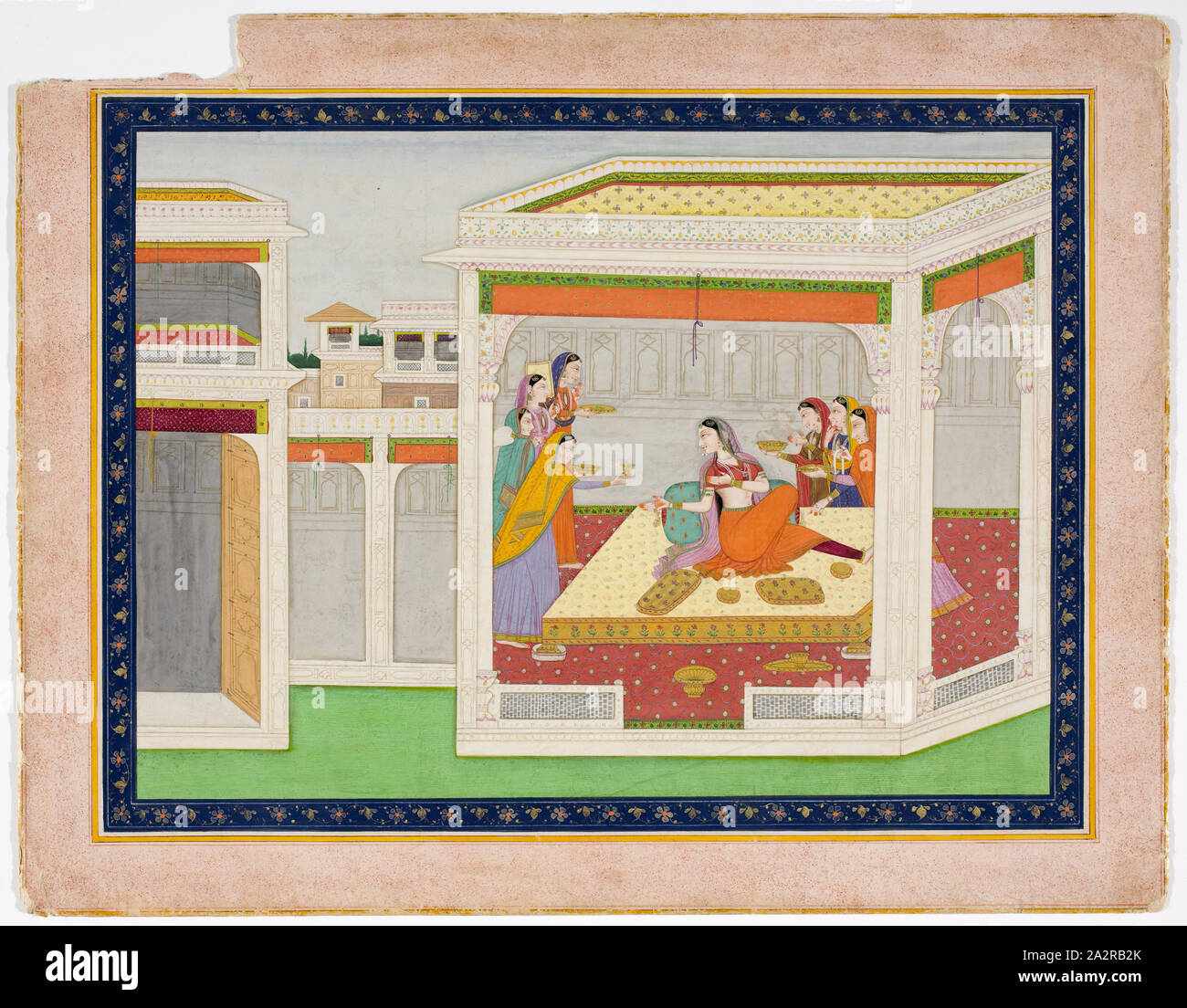 Unknown (Indian), Princess Served by Female Attendants, c. 1800 Stock Photo