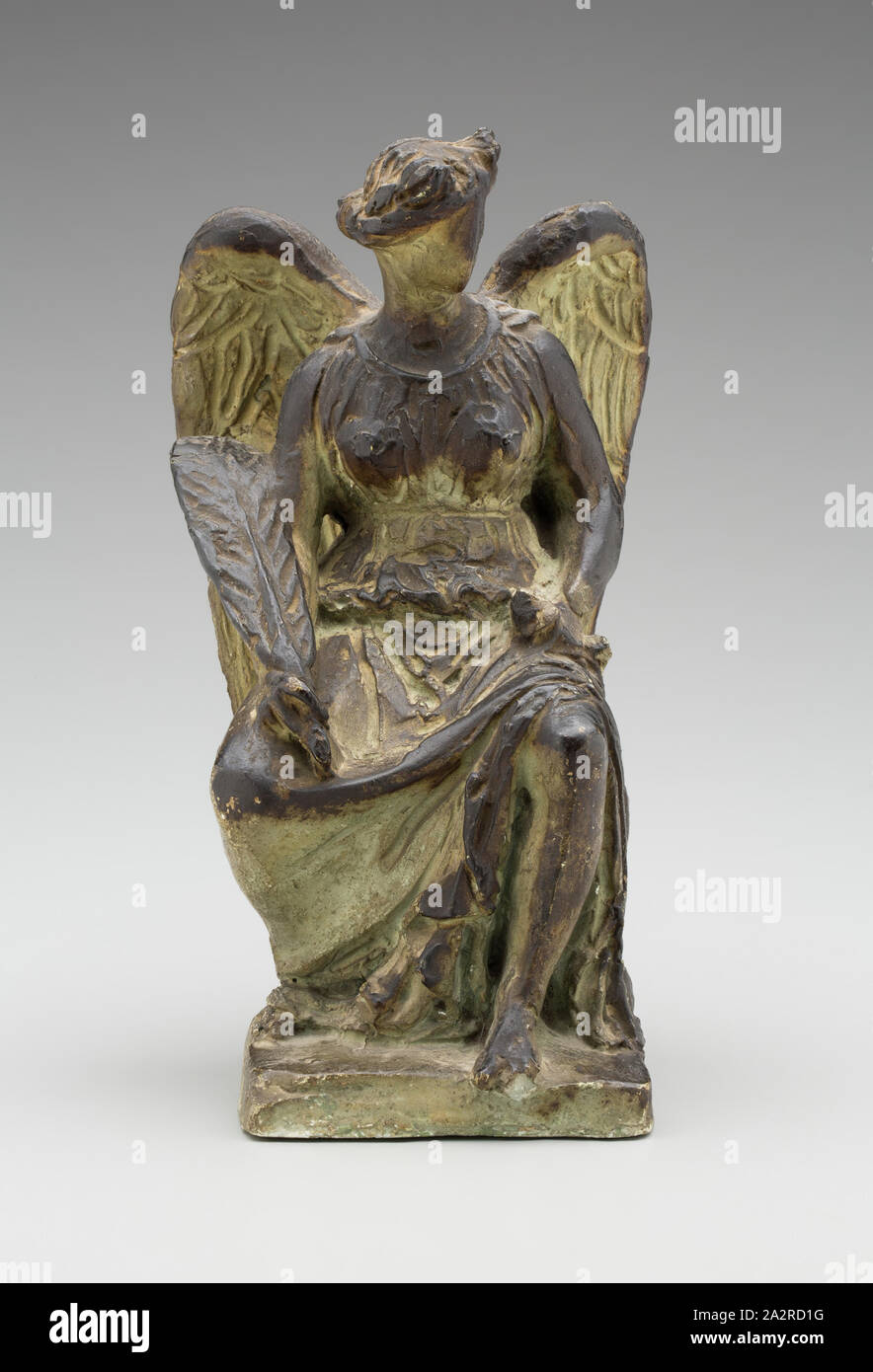 attributed to François Rude, French, 1784-1855, Winged Victory, between 1820 and 1825, Patinated plaster cast wood and marble, Overall: 8 3/4 × 4 1/2 × 5 inches (22.2 × 11.4 × 12.7 cm Stock Photo