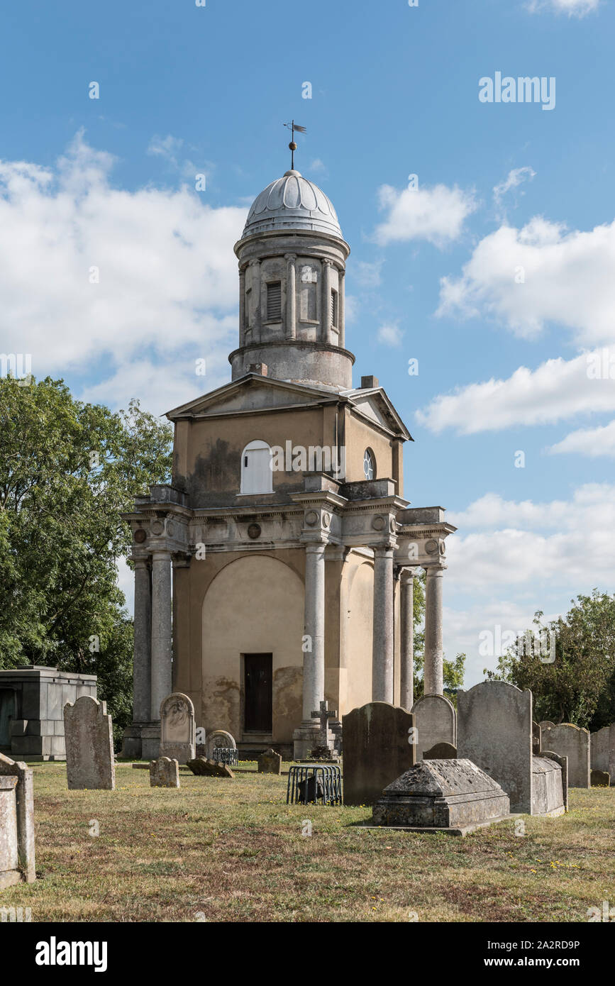 Mistley Towers, the remains of demolished Church of St. Mary the Virgin, a Georgian building built in the classical style. Stock Photo
