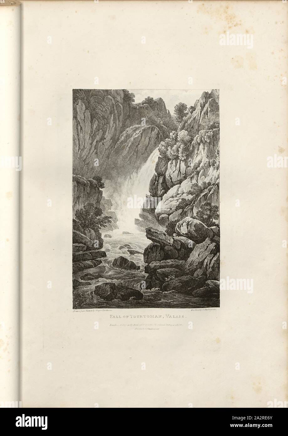 Fall of Tourtoman, Valais, Waterfall near Turtmann, Signed: Major ...