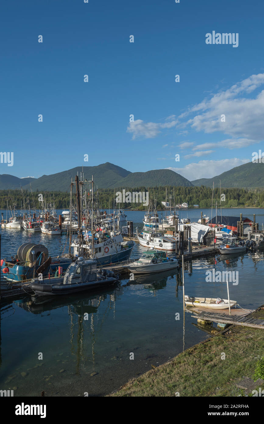 Fishing Boats moored in Ucluelet Harbour, Vancouver Island, British