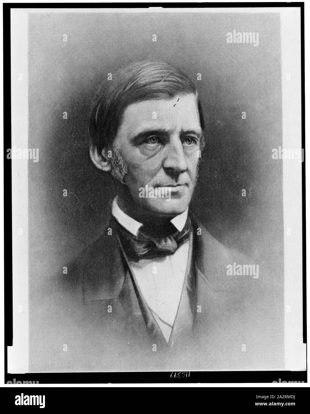 Ralph Waldo Emerson, head-and-shoulders portrait, facing right Stock Photo