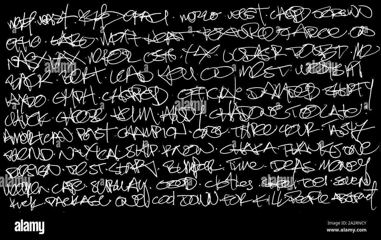 A very large image of abstract graffiti gibberish isolated on a black