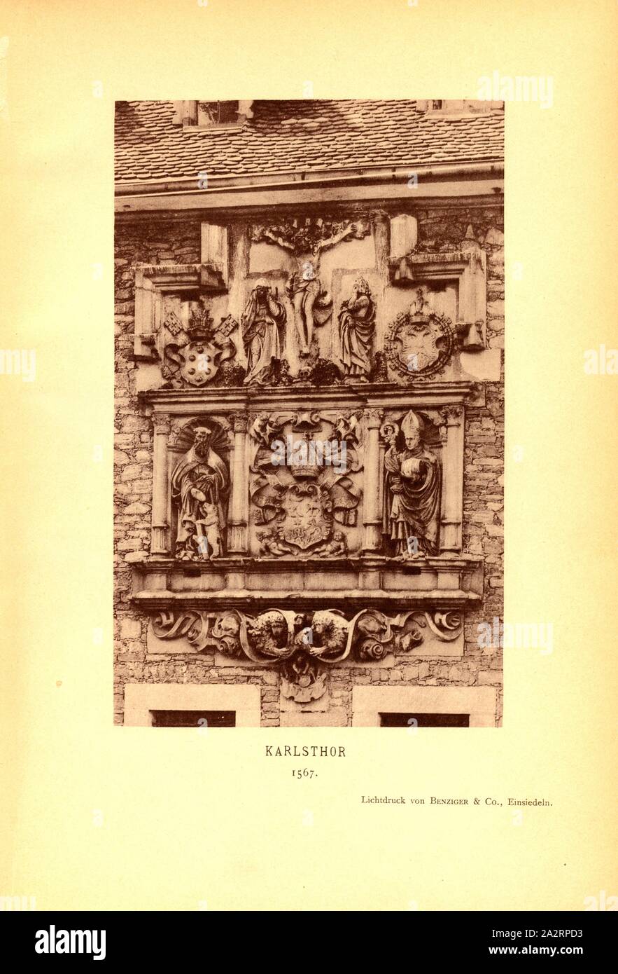 Karlsthor 1567, Relief of Baltus von Seilmannsweiler on the Karlstor in St.  Gallen (Switzerland), signed: Benziger & Co, Fig. 4, according to p. 14,  Verlagsanstalt Benziger & Co. Einsiedeln (imp.), 1889, Section