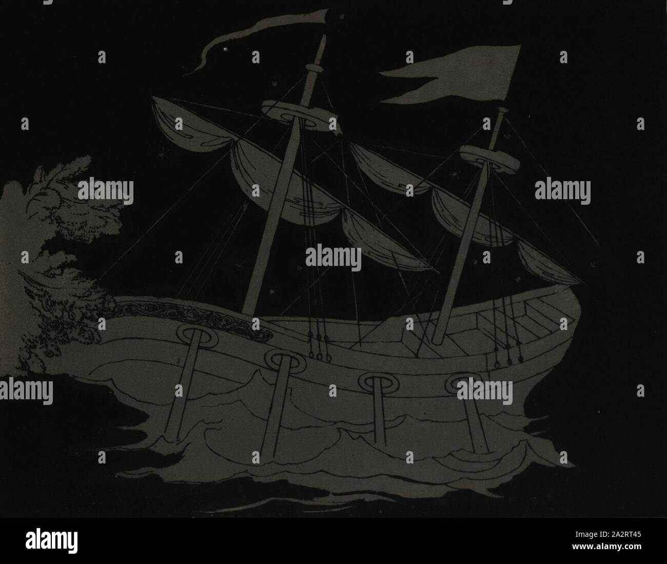 Royalty ship, Constellation ship Argo, no. LXXXIX, after p. 94, 1842, Charles F. Blunt: The beauty of the heavens: a pictorial display of the astronomical phenomena of the universe. One hundred and four coloured scenes illustrating a familiar lecture on astronomy. London: Tilt and Bogue, 1842 Stock Photo