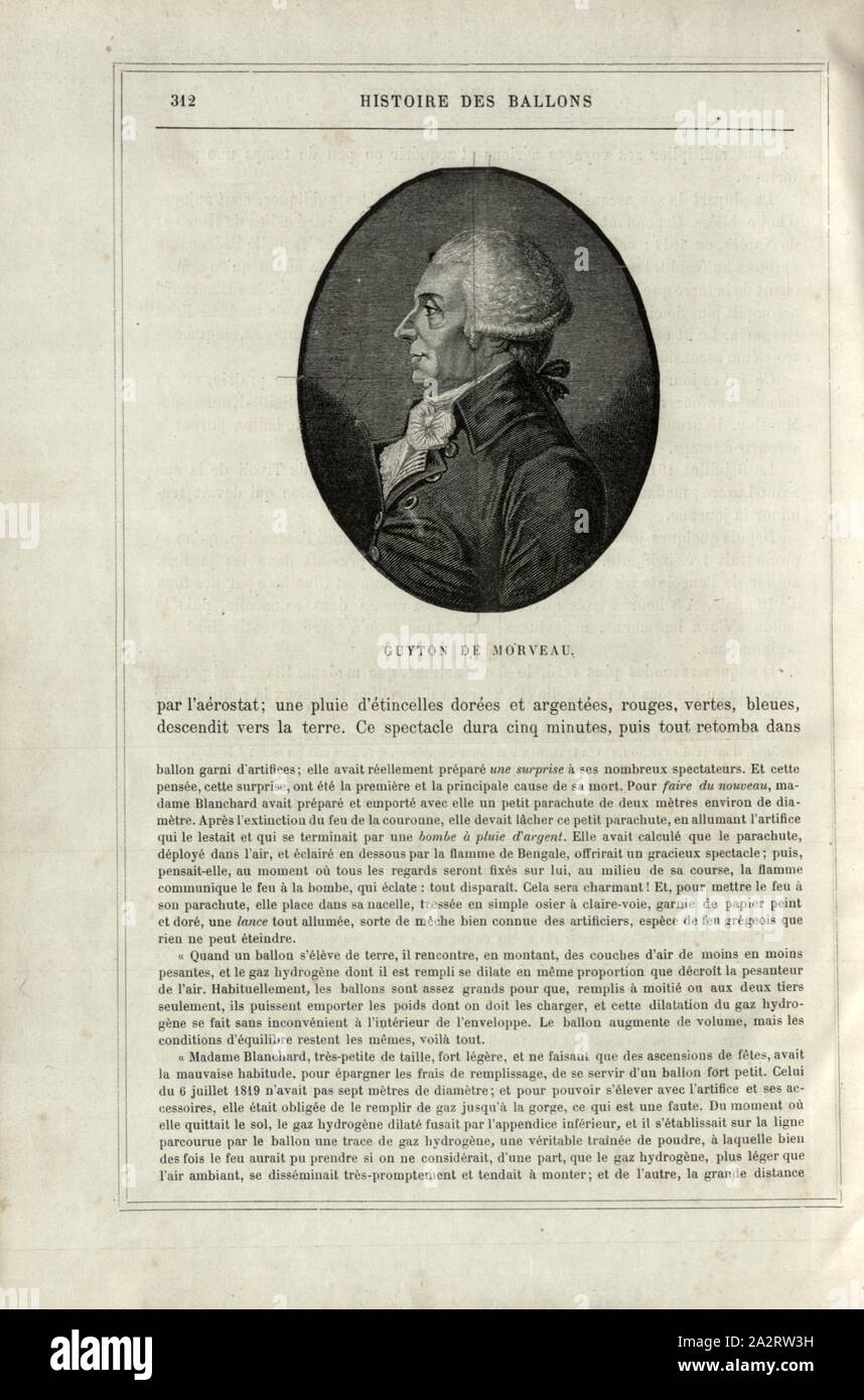 Portrait of Louis Bernard Guyton de Morveau, Fig. 54, p. 312 Stock Photo