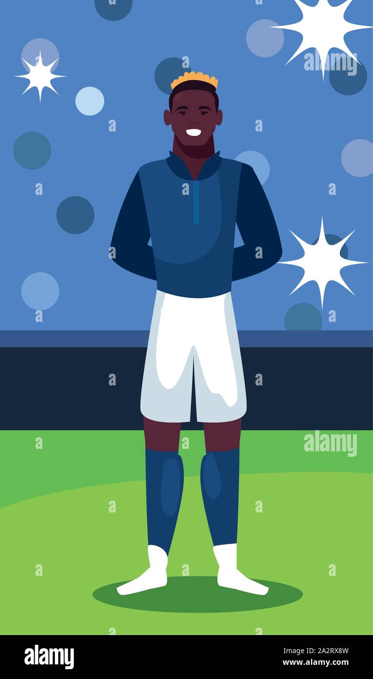 soccer player man standing in stadium vector illustration design Stock ...