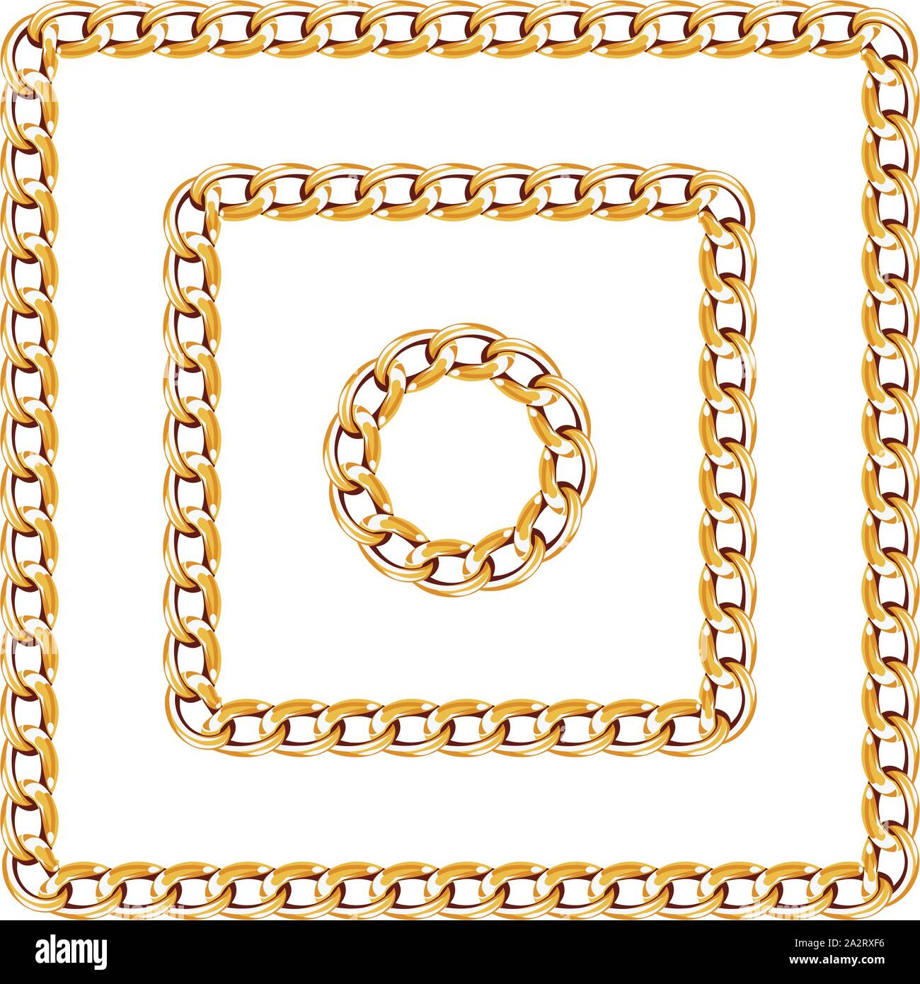 Precious Chains with a White Background. Luxury Square Chains Vector Illustration. Ready for Textile Print. Stock Vector