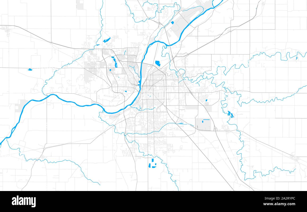 Rich detailed vector area map of Lafayette, Indiana, USA. Map template ...