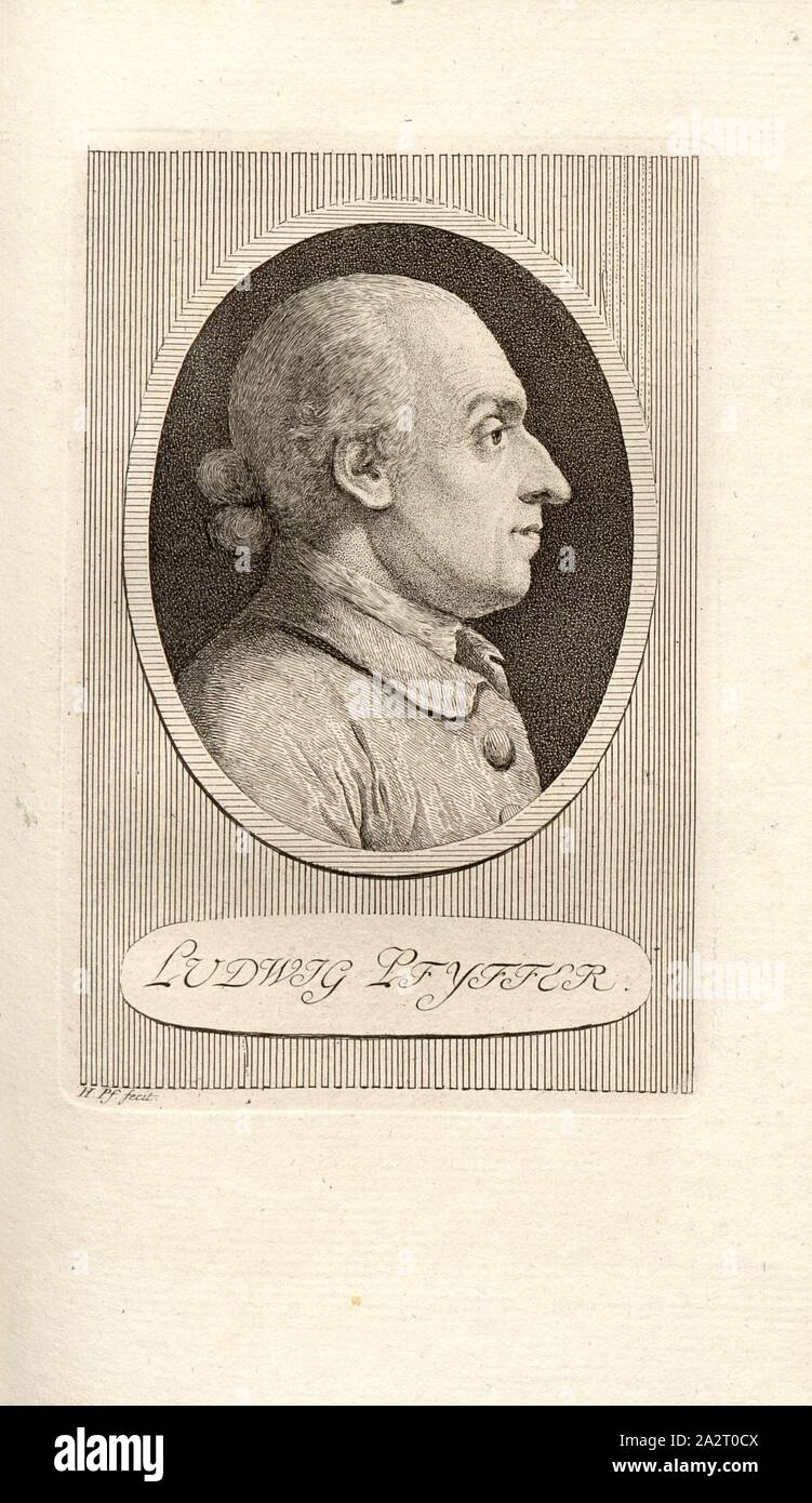 Ludwig Pfyffer, Portrait Ludwig Pfyffer, signed: H. Pf. Fecit, Taf. 39, p. 270, Pfenninger, Heinrich (fec.), Leonhard Meister; Heinrich Pfenninger; J. C Fäsi: Helvetiens berühmte Männer in Bildnissen. Bd. 1. Zürich: im Verlag von Heinrich Pfenninger Mahler, 1799 Stock Photo