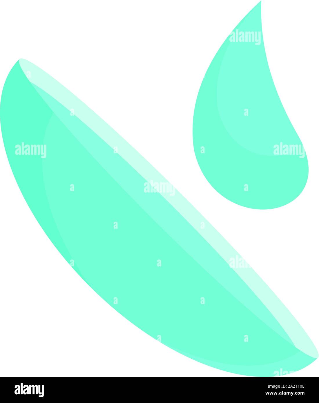Drop on contact lens icon. Flat illustration of drop on contact lens ...