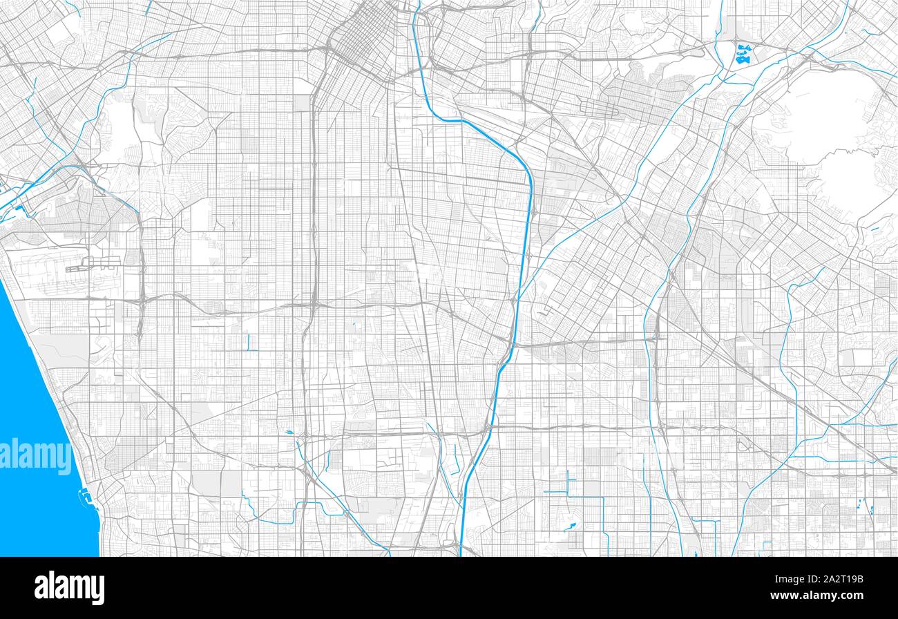 Rich detailed vector area map of Lynwood, California, USA. Map template