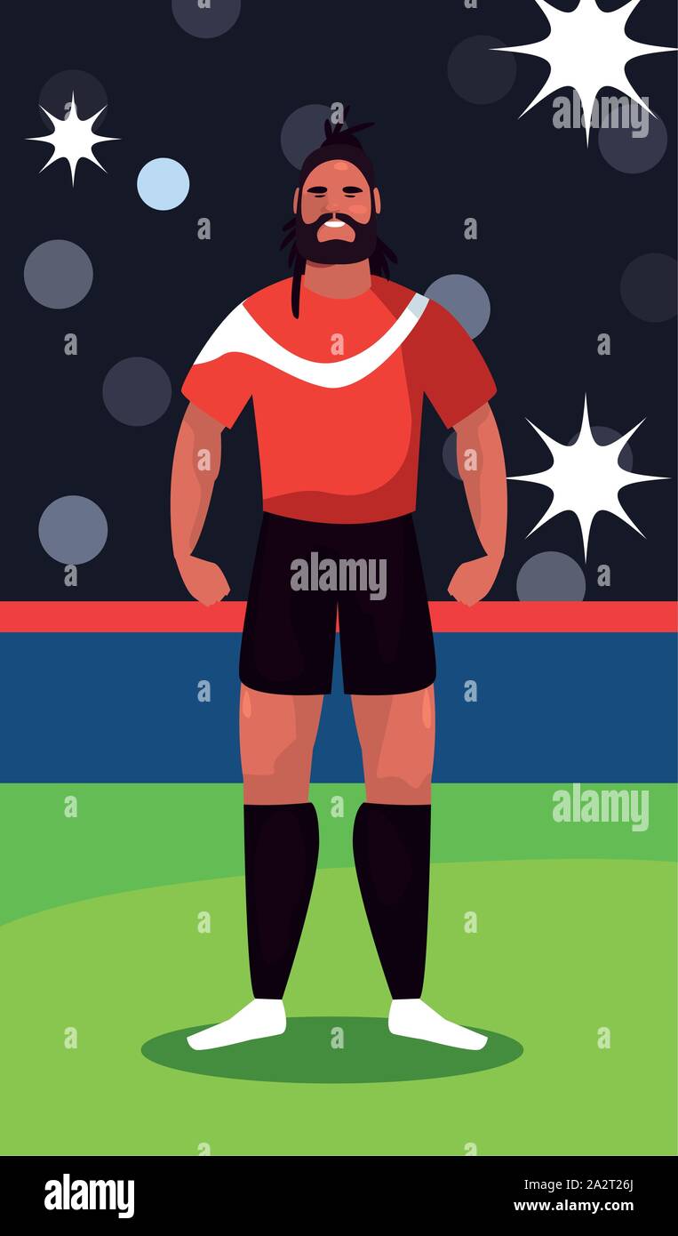 soccer player man standing in stadium vector illustration design Stock ...