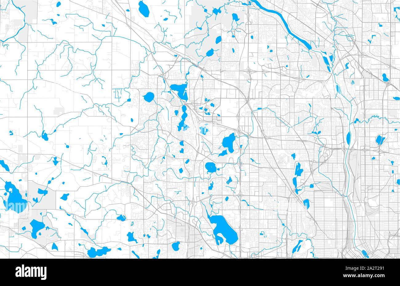 Rich detailed vector area map of Maple Grove, Minnesota, USA. Map