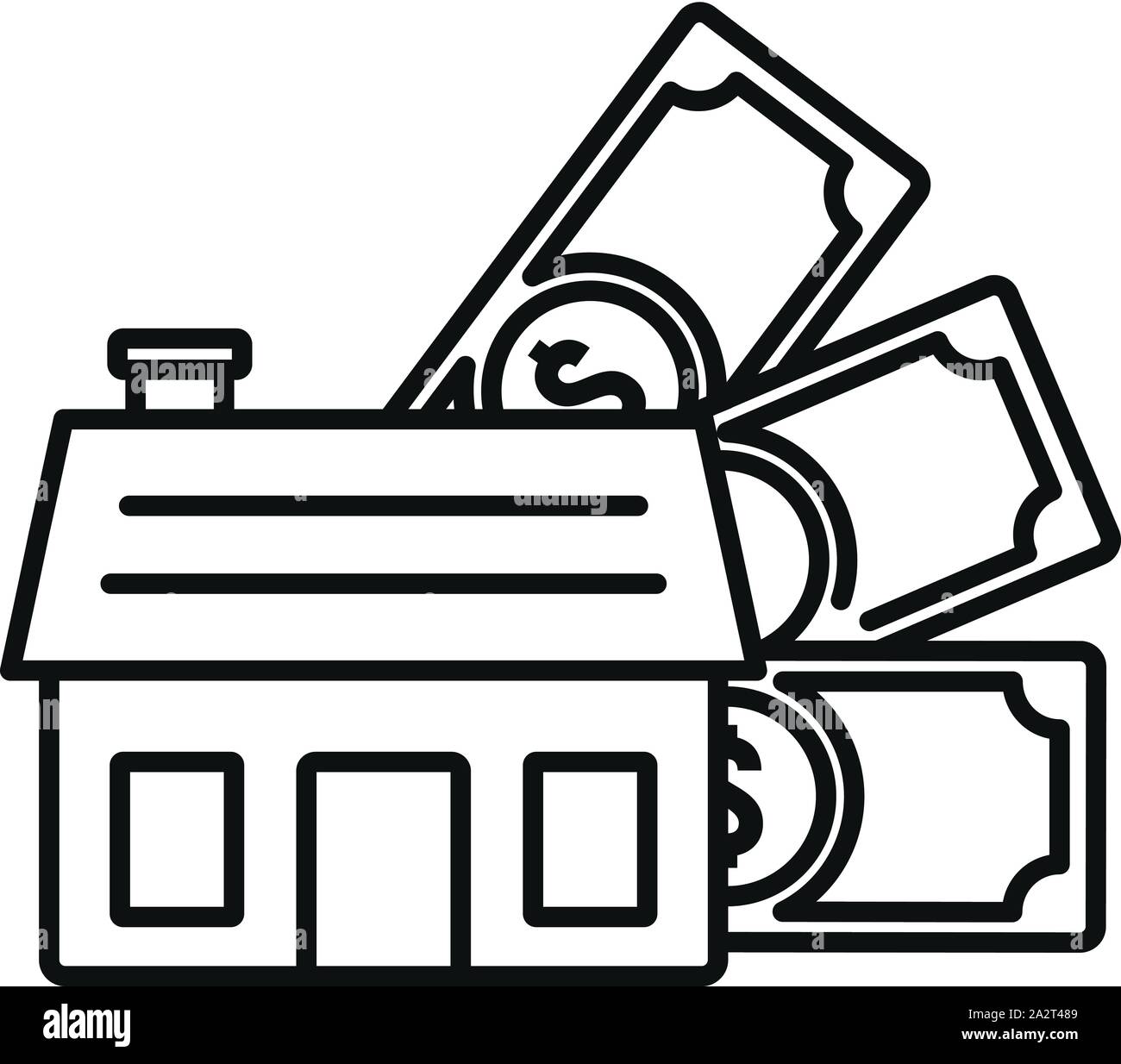 House money mortgage icon. Outline house money mortgage vector icon for ...