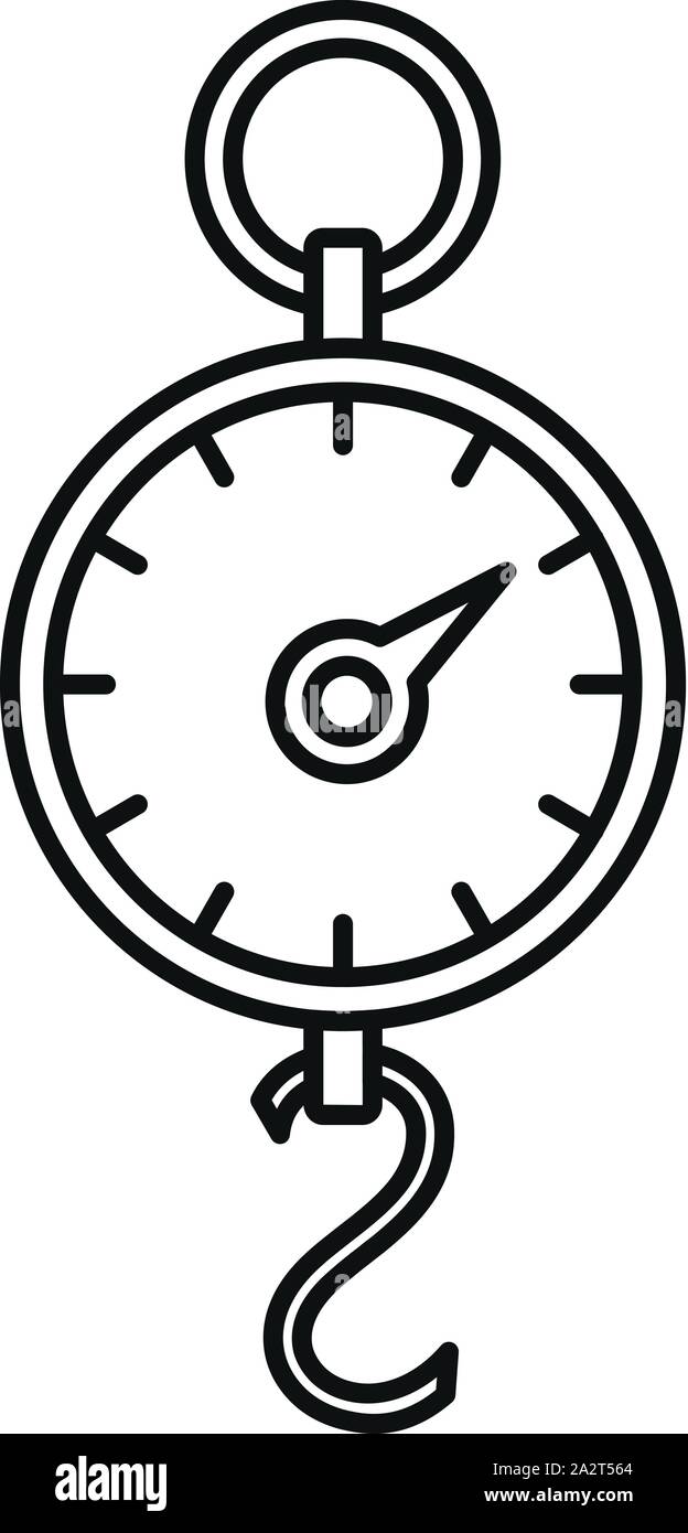 Hand round scales icon. Outline hand round scales vector icon for web ...