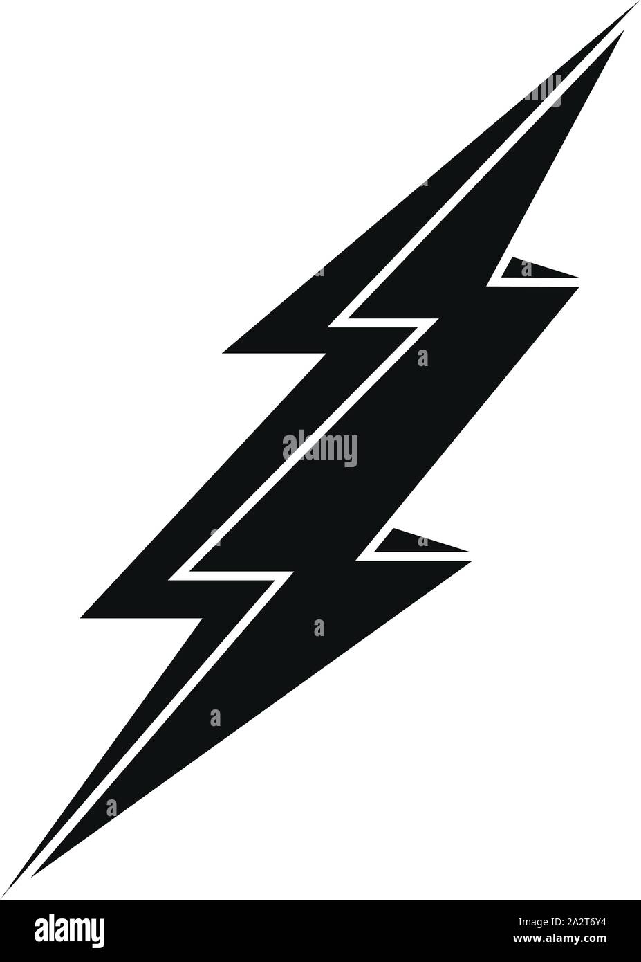 Warning lightning bolt icon. Simple illustration of warning lightning