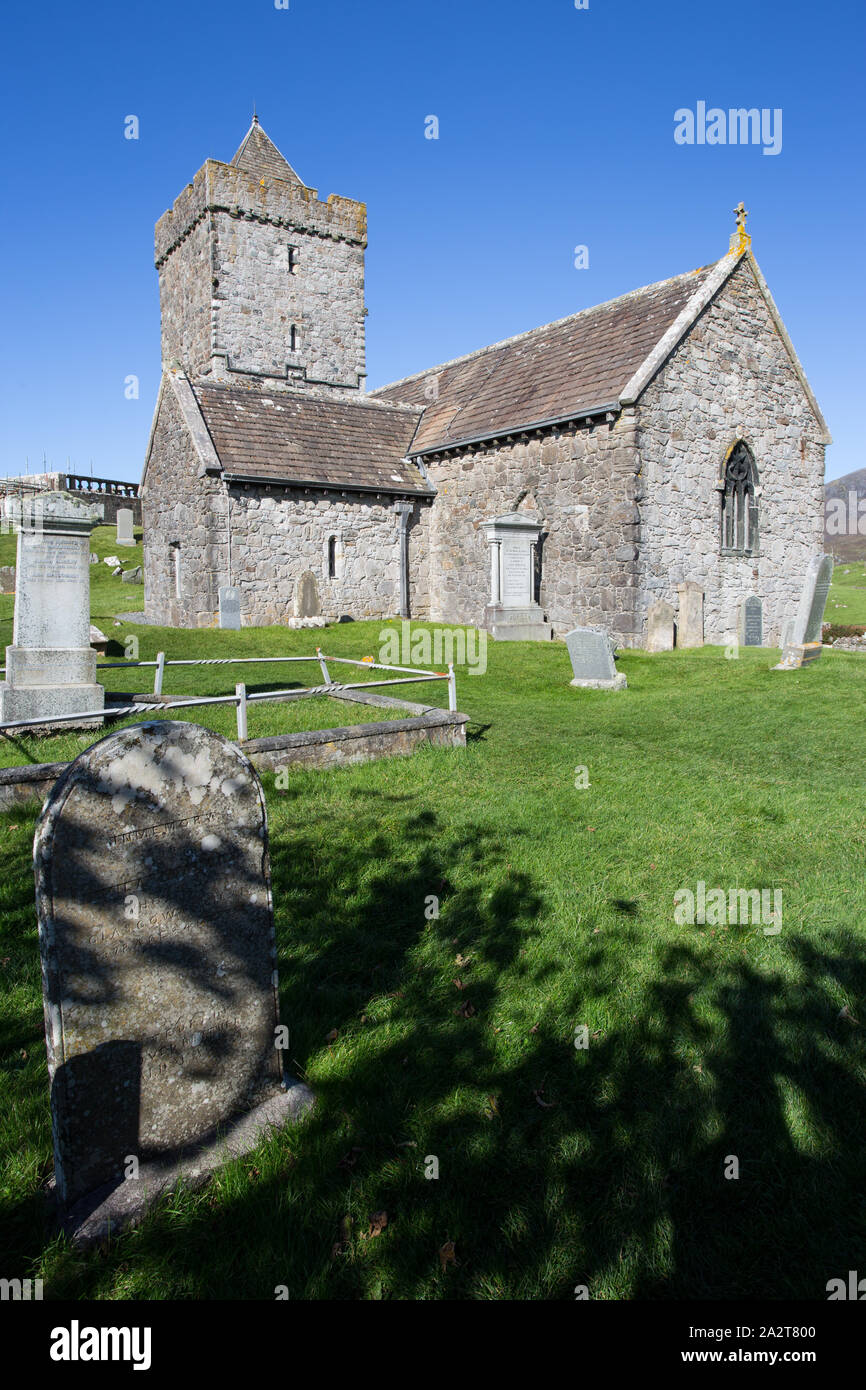 St Clement's Church, Rodel, Isle of Harris Stock Photo