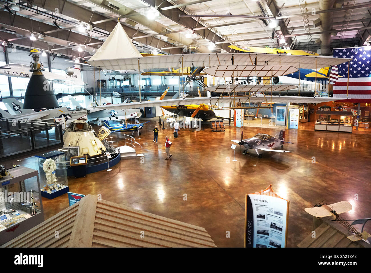 The main floor of t the  Frontiers of Flight Museum at Love Field in Dallas, Texas  Photo by Dennis Brack Stock Photo