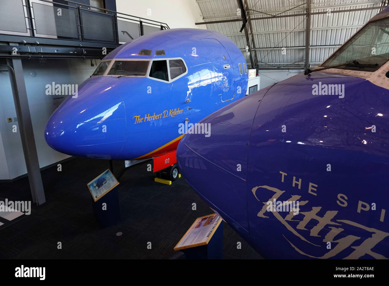 Southwest Airlines history at the  Frontiers of Flight Museum at Love Field in Dallas, Texas  Photo by Dennis Brack Stock Photo