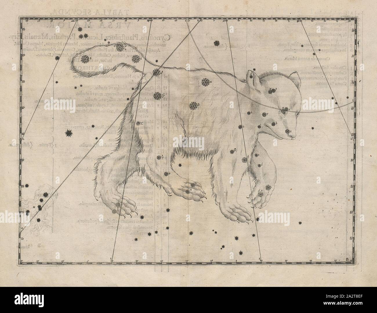 Big Dipper, Constellation big bear, S. 16, Bayer, Johann, 1603, Ioannis Bayeri Uranometria omnium asterismorum (...). Augustae Vindelicorum: excudit Christopherus Mangus, 1603 Stock Photo