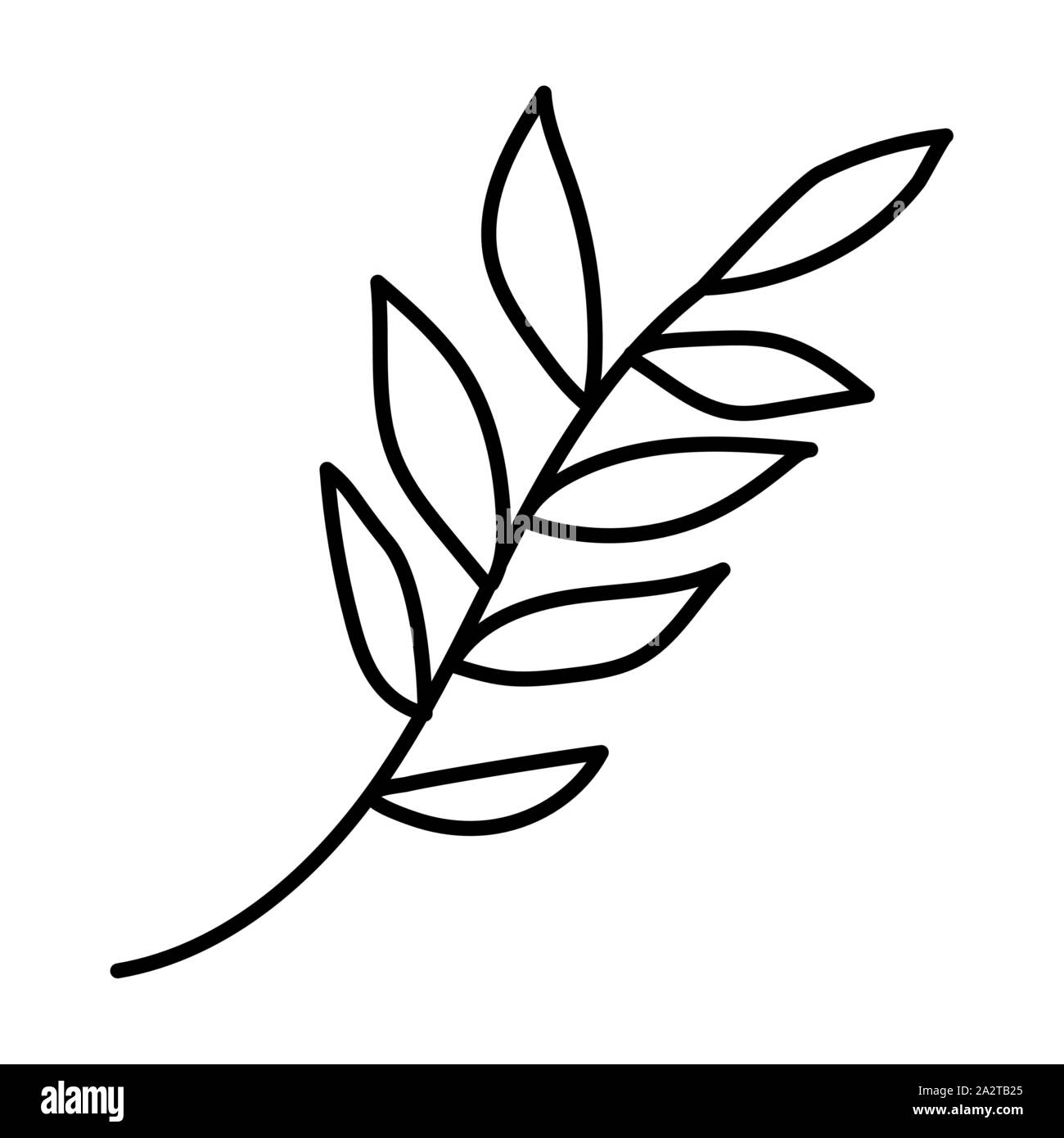 autumn branch with leaf seasonal icon Stock Vector Image & Art - Alamy