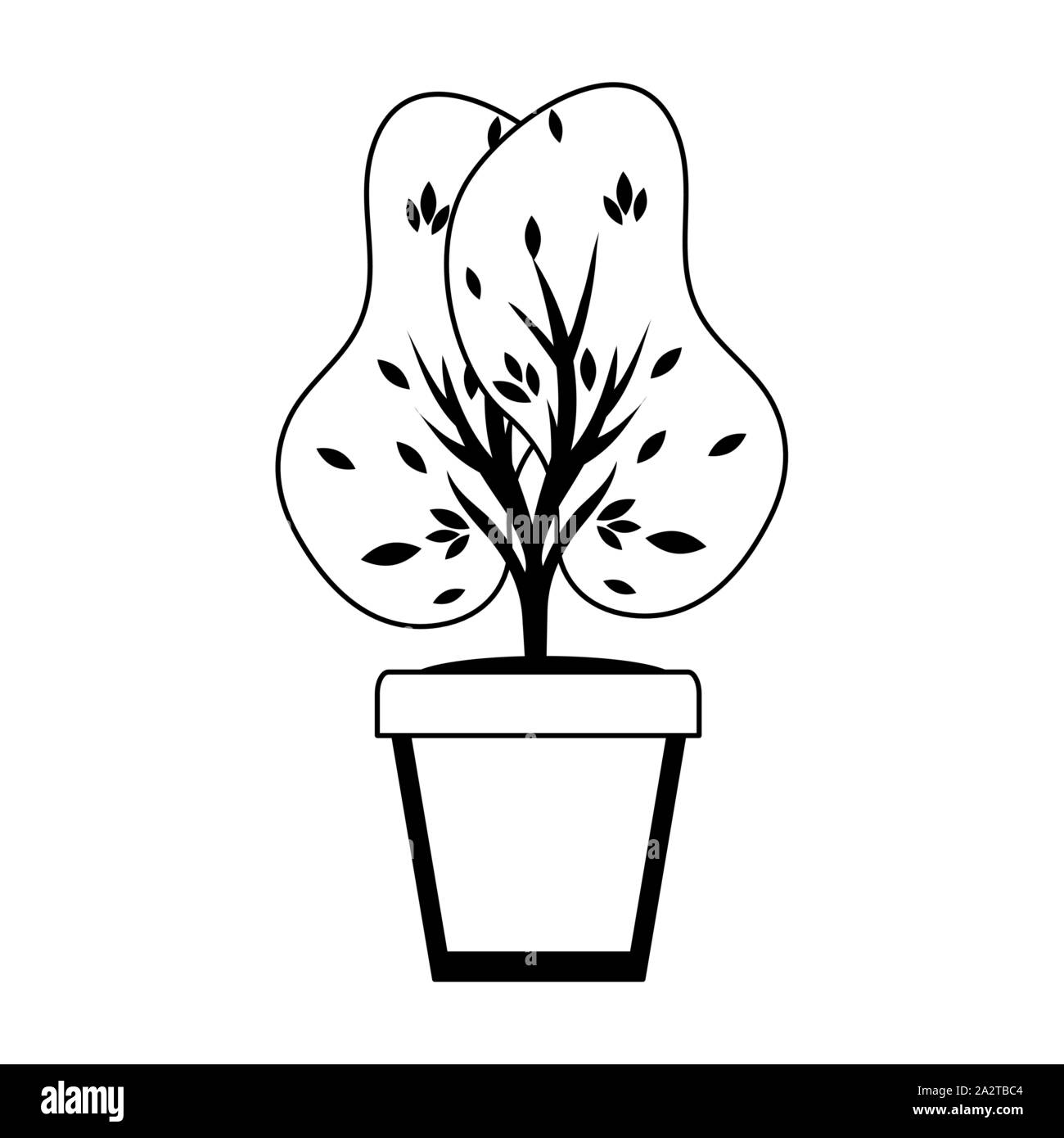 autumn plant in ceramic pot seasonal icon Stock Vector Image & Art - Alamy
