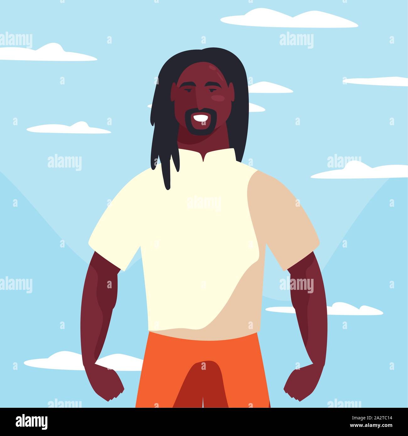 soccer player man in stadium vector illustration design Stock Vector ...