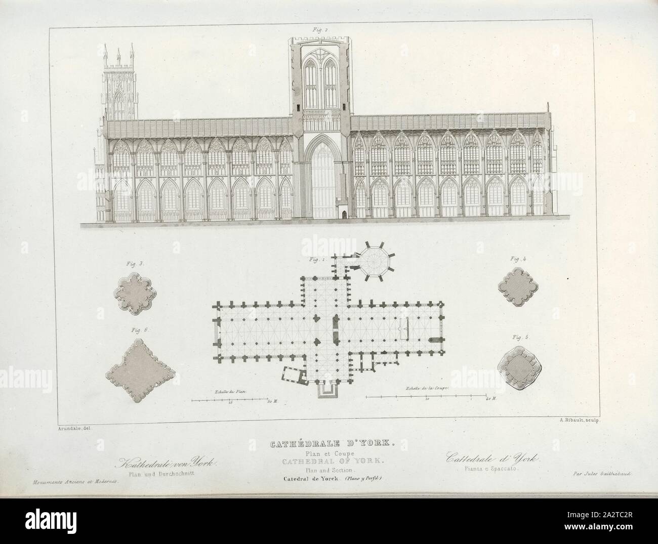 York Cathedral Floor Plan And Longitudinal Section Of The York