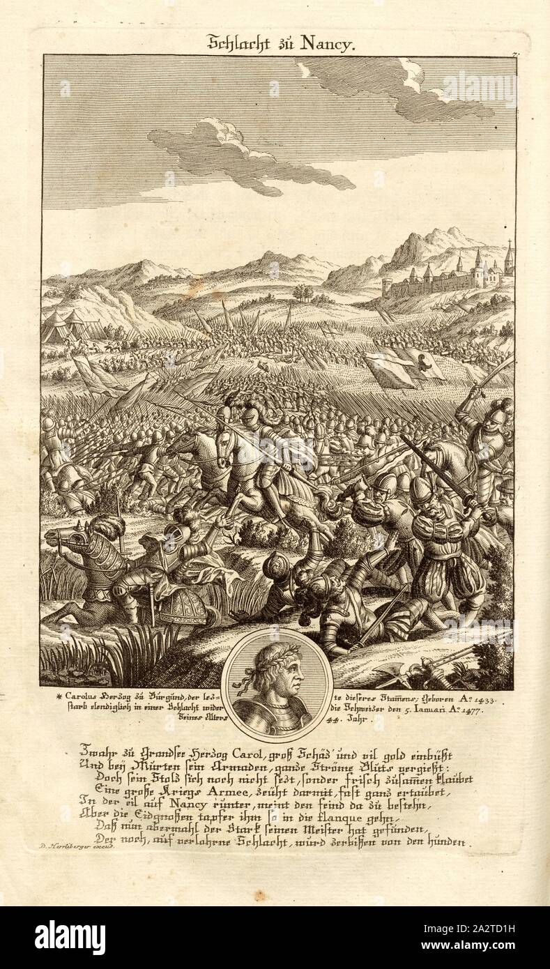 Battle of Nancy, Battle scene from the battle of Nancy in 1477 and ...