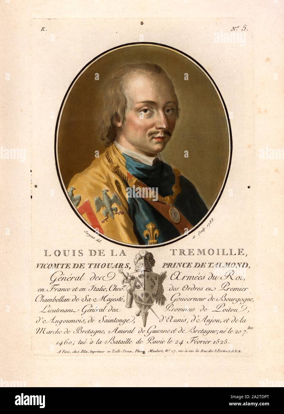 Talmound Louis de la Tremoille, viscount of Thouars, prince of Talmond, Louis II ...