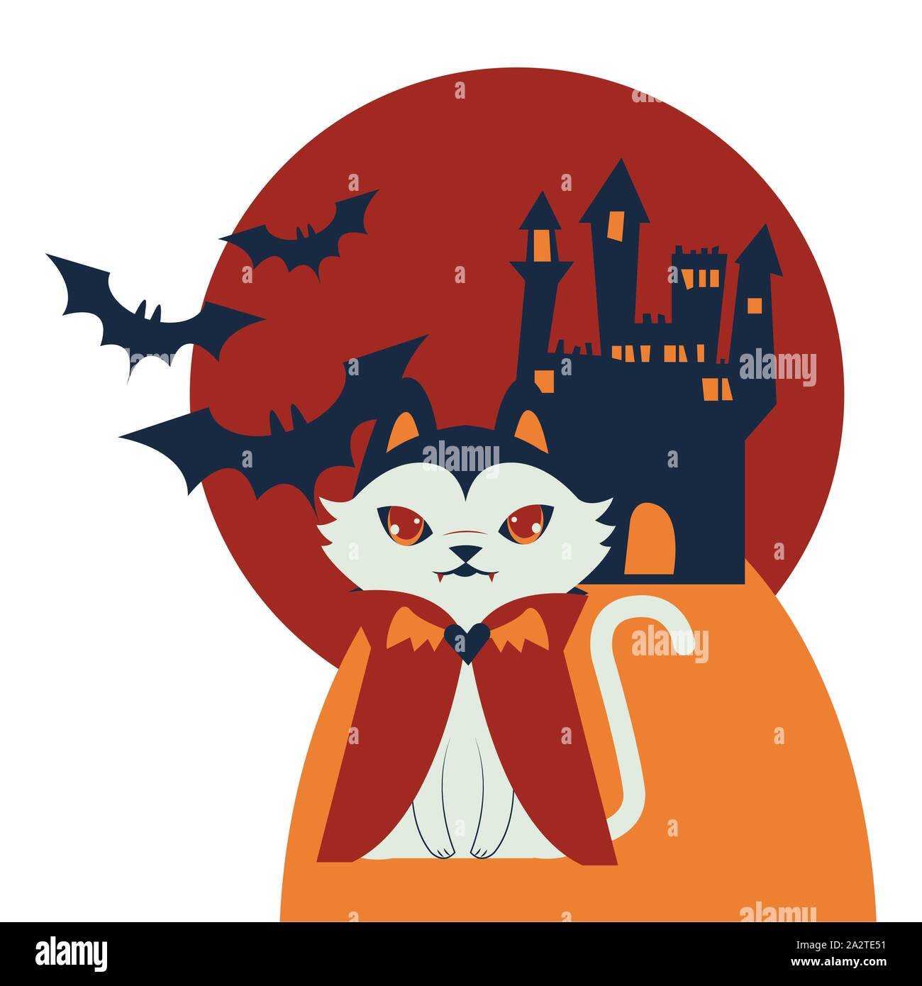 halloween cat disguised of dracula character Stock Vector Image & Art ...
