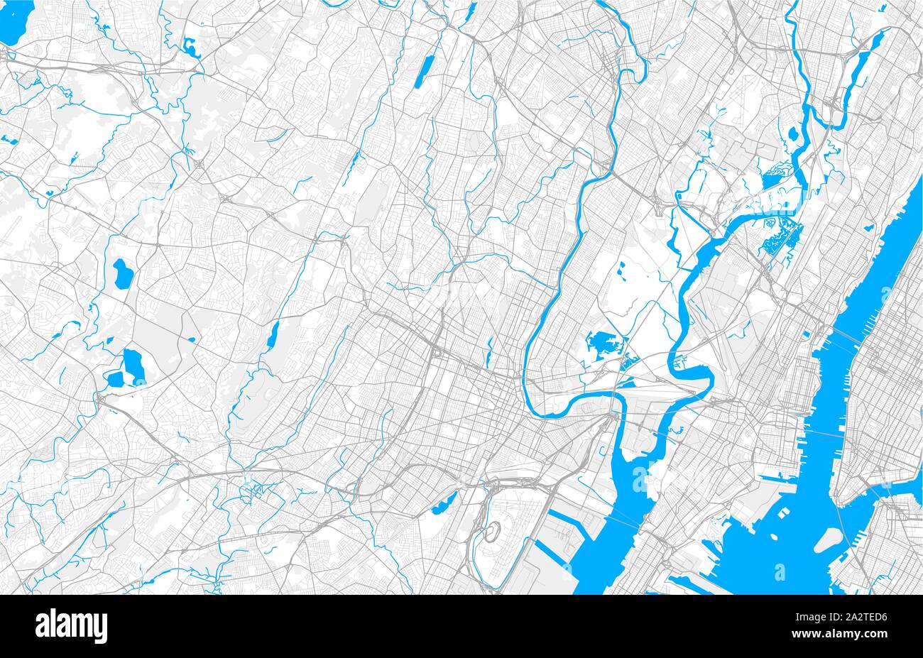 Rich detailed vector area map of East Orange, New Jersey, USA. Map