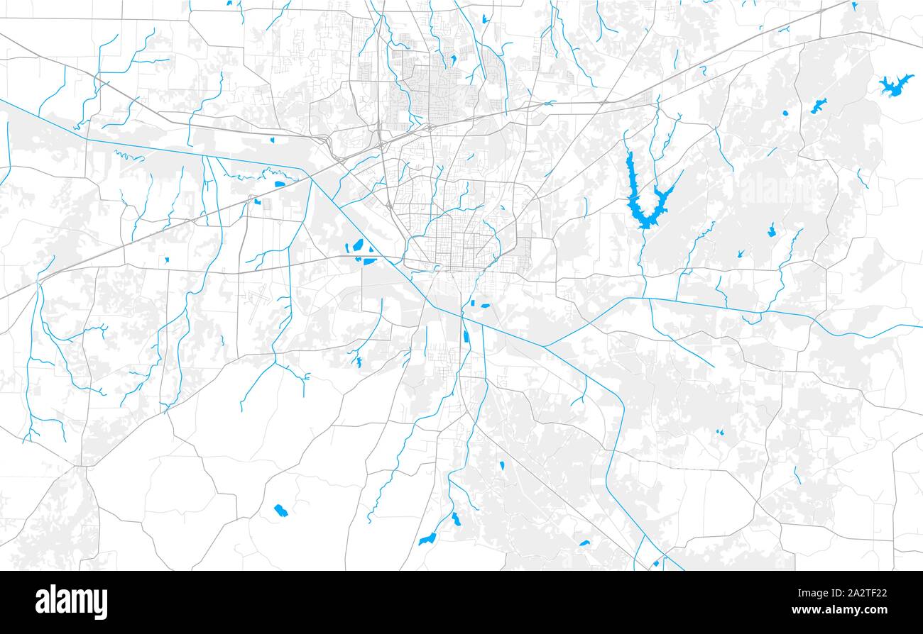 Rich detailed vector area map of Jackson, Tennessee, USA. Map template