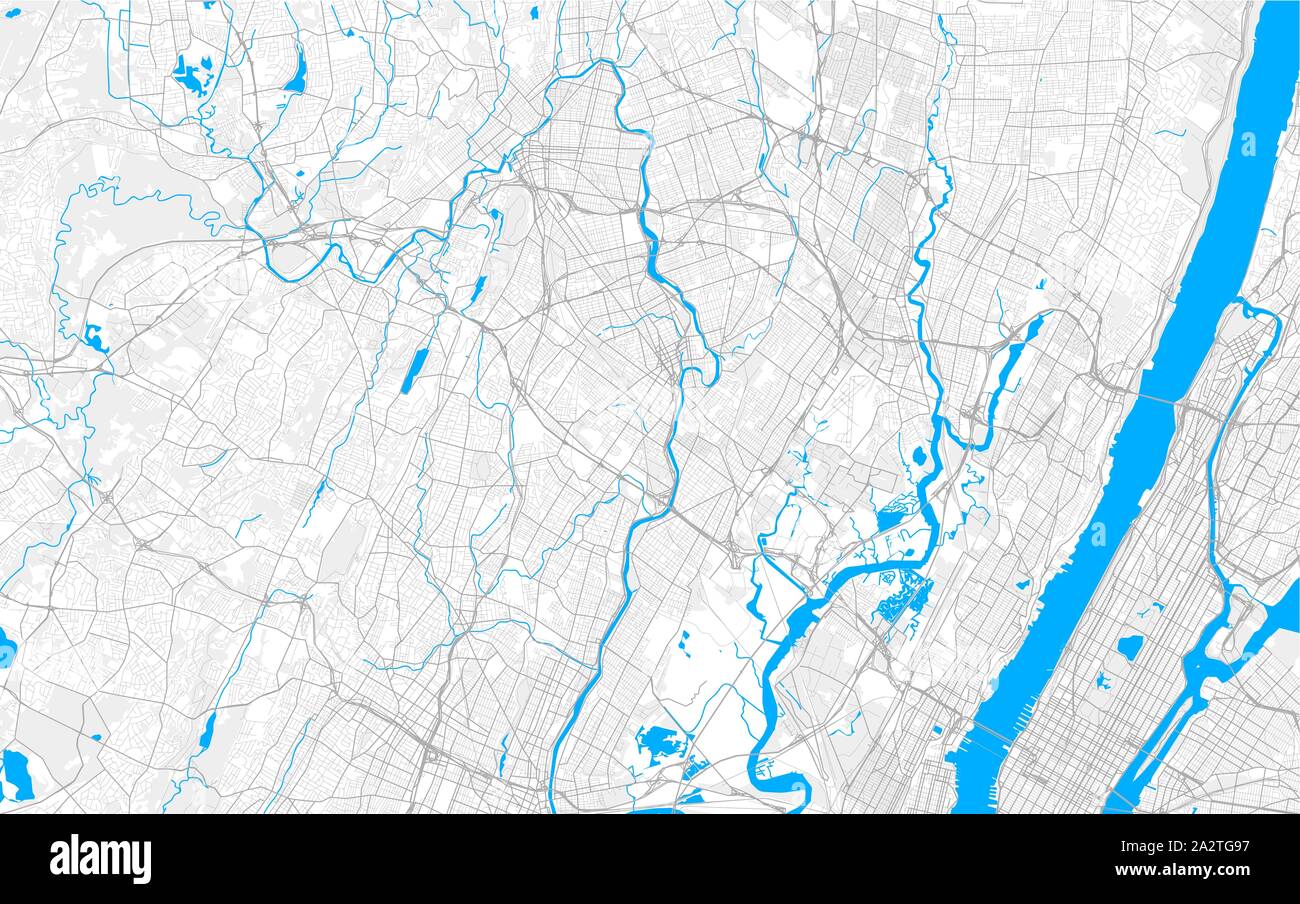 Rich detailed vector area map of Passaic, New Jersey, USA. Map template