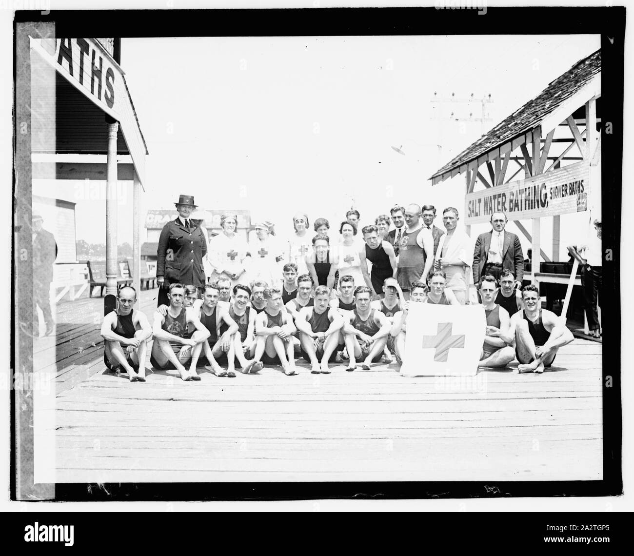 Red Cross at Chesapeake Beach Stock Photo Alamy