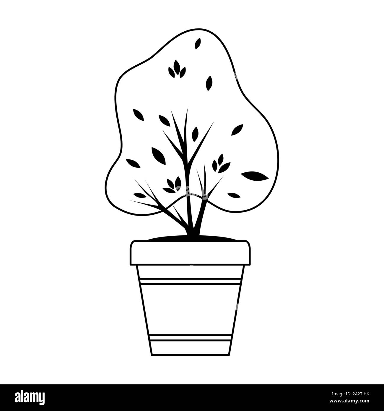 autumn plant in ceramic pot seasonal icon Stock Vector Image & Art - Alamy