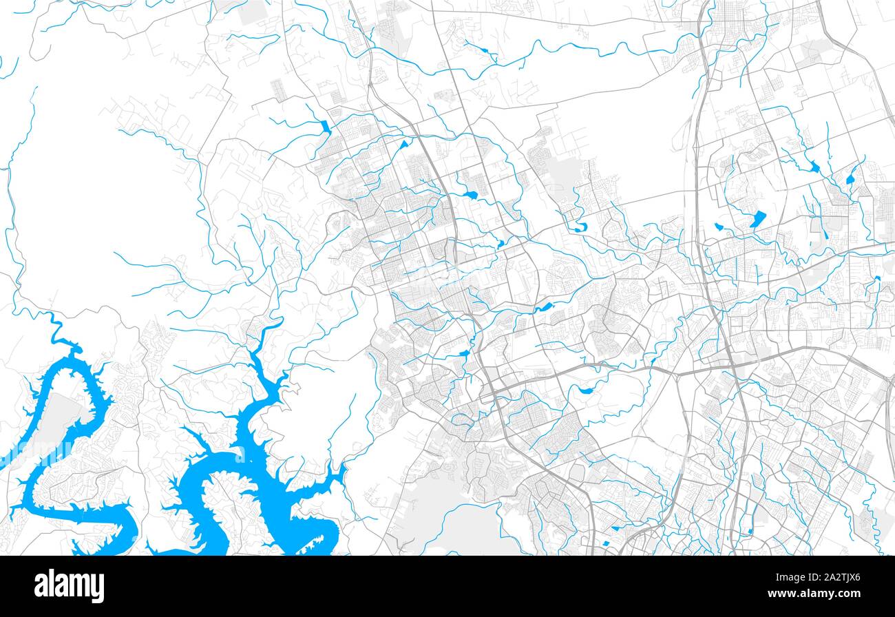 Rich detailed vector area map of Cedar Park, Texas, USA. Map template