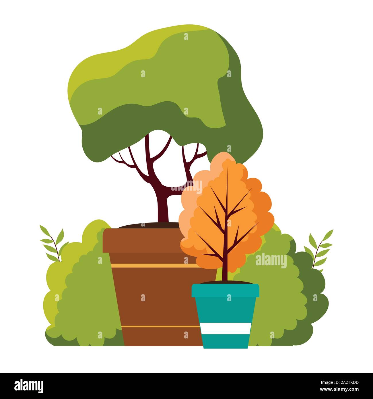 autumn plants in ceramic pots seasonal icon Stock Vector Image & Art ...