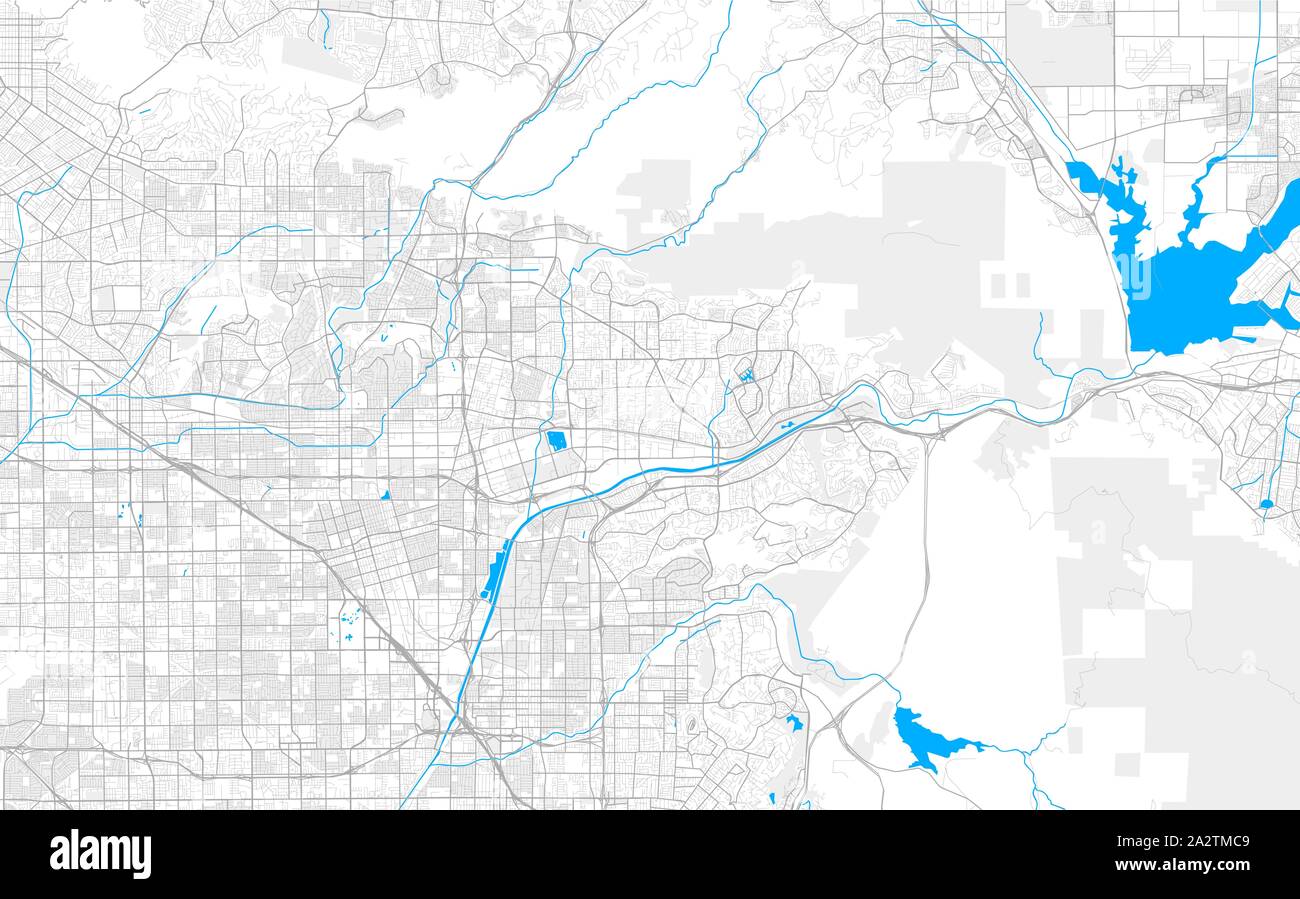 Rich detailed vector area map of Yorba Linda, California, USA. Map template for home decor Stock