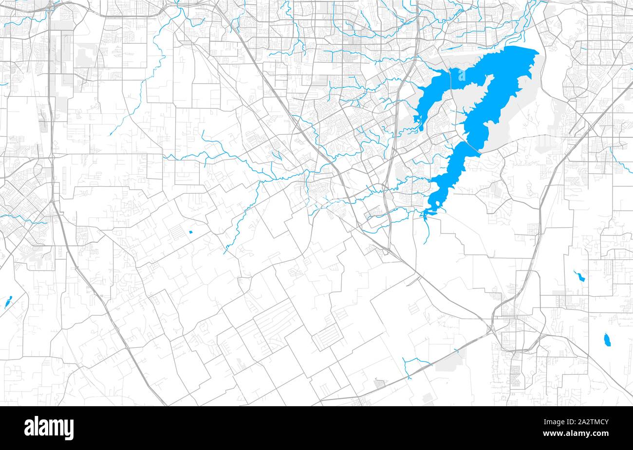 Rich detailed vector area map of Mansfield, Texas, USA. Map template ...