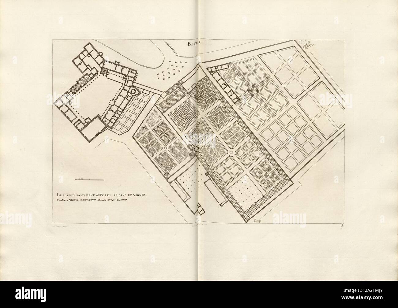 Blois The Plan Of The Building With The Gardens And Vines Floor
