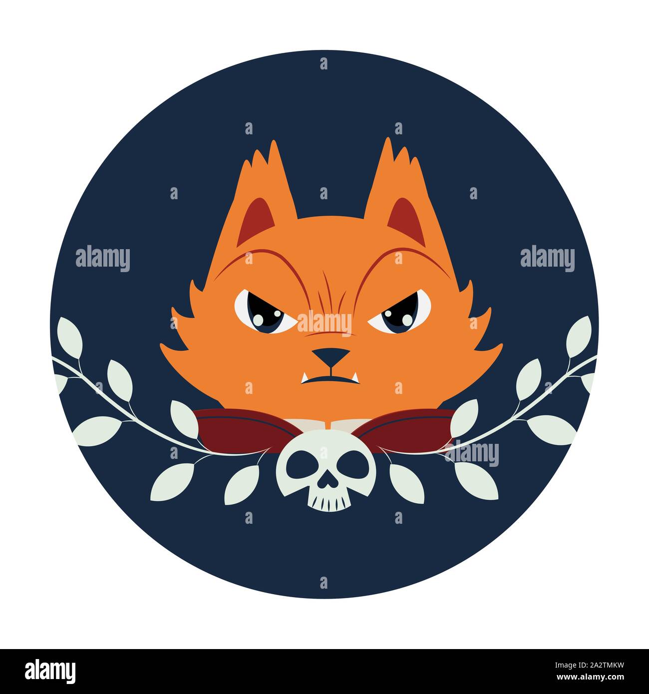 halloween cat head disguised of pumpkin character Stock Vector Image