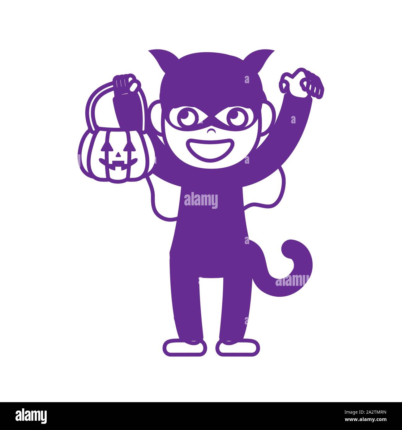 little girl with cat costume and candies character Stock Vector Image ...