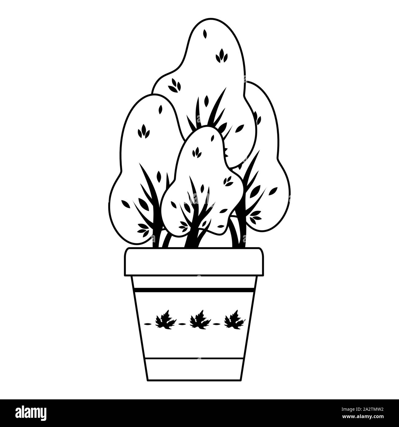 autumn plant in ceramic pot seasonal icon Stock Vector Image & Art - Alamy