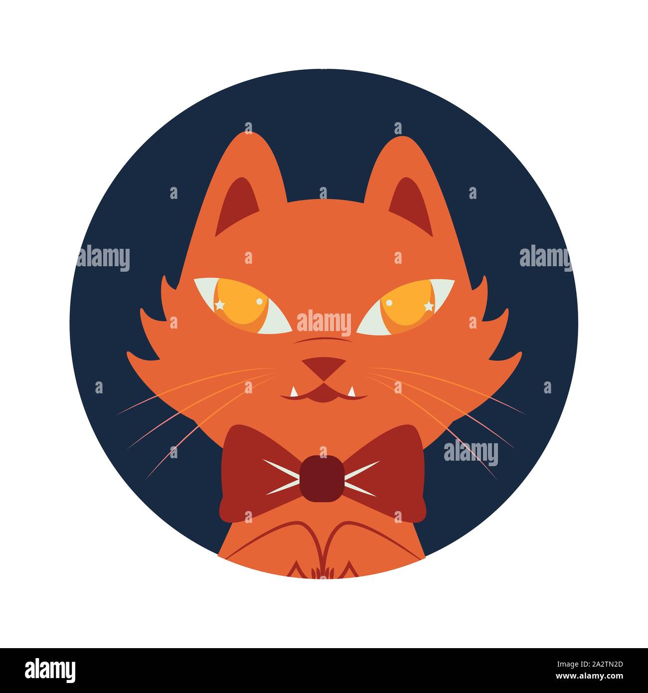 halloween cat mascot with bowtie seasonal icon Stock Vector Image & Art ...