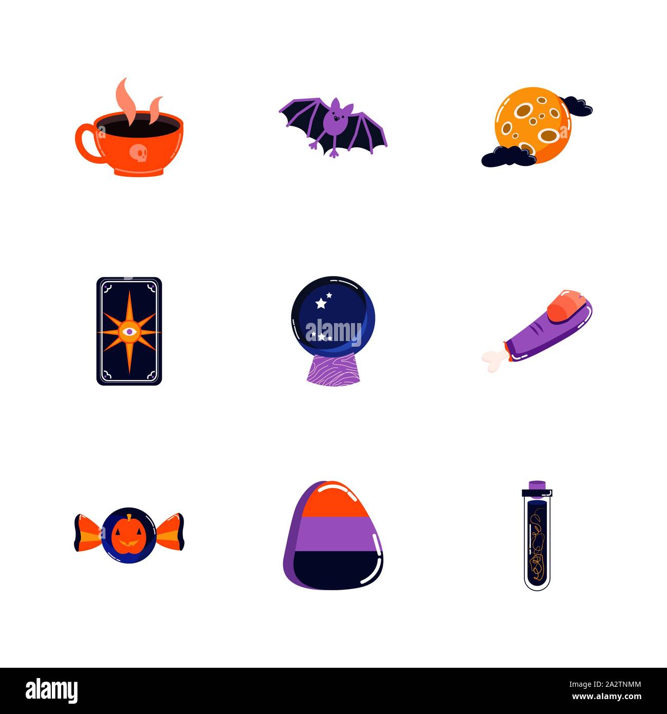 bundle of halloween set icons Stock Vector