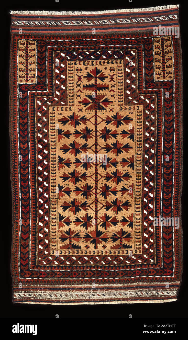 prayer rug, Baluchi people, about 1875, wool, 29 x 49 in., Textile and ...